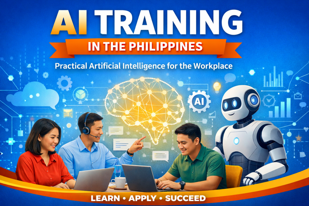 AI Training in the Philippines featuring professionals learning practical artificial intelligence applications for the modern workplace