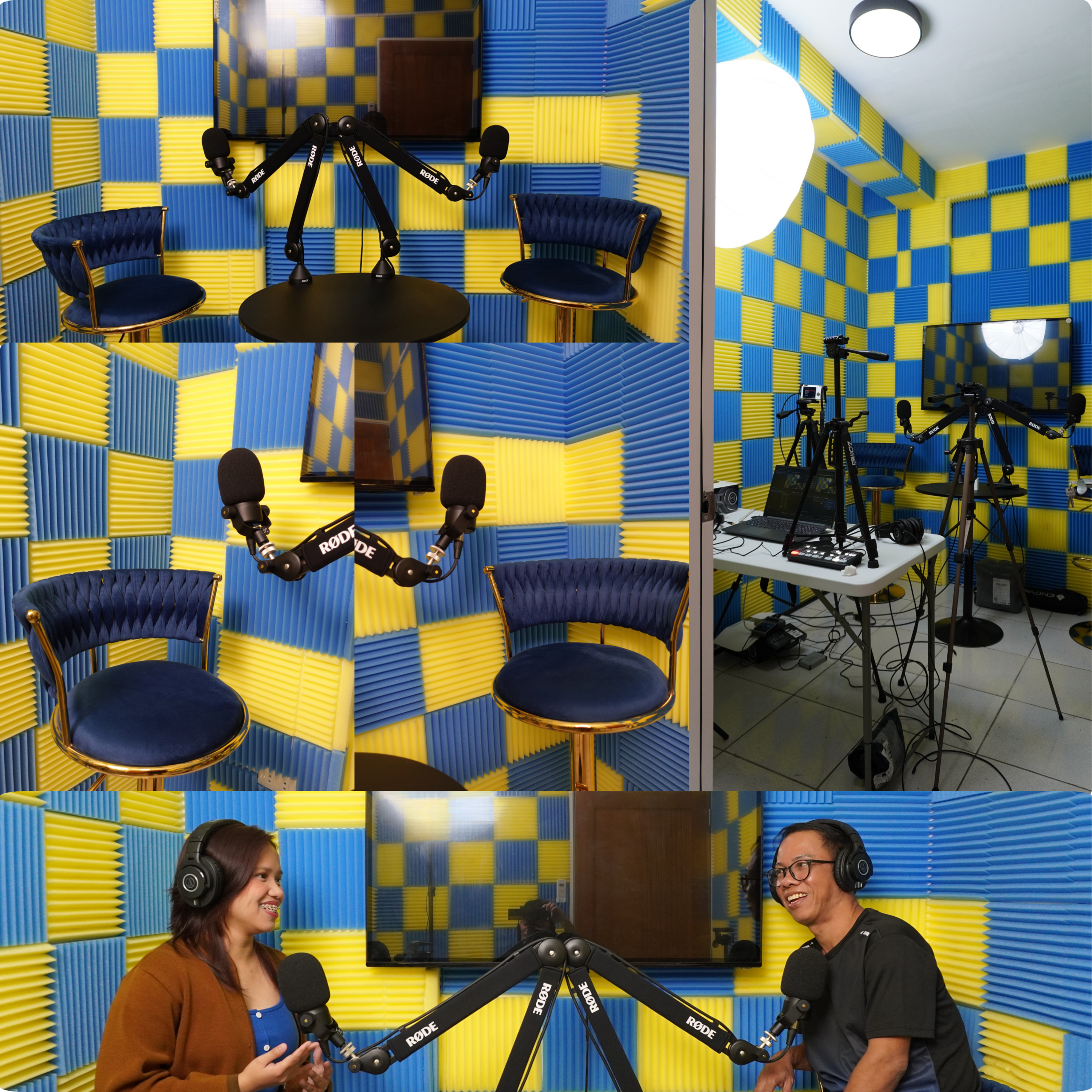Creator studio in Angono Rizal by MSS featuring podcast setup with microphones, acoustic panels, and professional recording environment