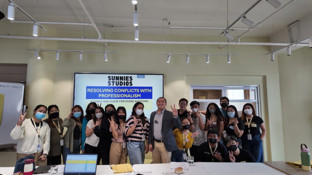 Sunnies Studios store employees with MSS Corporation after the Conflict Management and Professional Communication training in October 2025